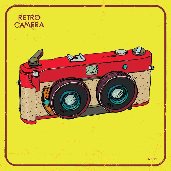 Vintage câmera estéreo — Vetor de Stock