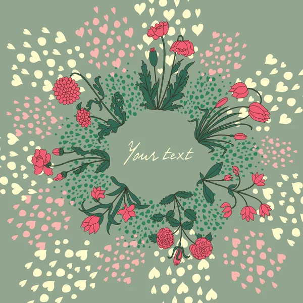 Tarjeta floral — Vector de stock