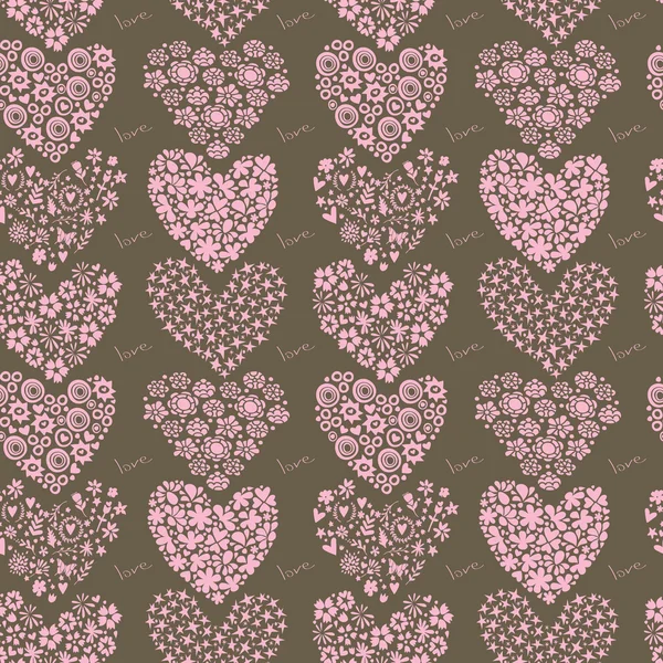 Holiday pattern hearts — Stock Vector