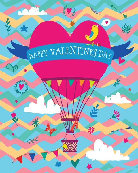 Valentines carte ballon — Image vectorielle