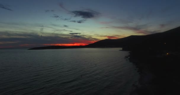 Sonnenuntergang auf der Insel Cres, Kroatien — Stockvideo