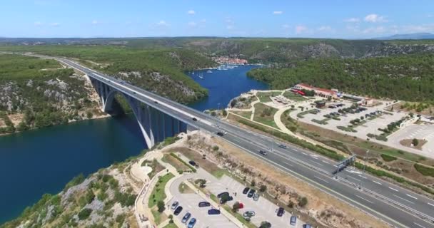 Krka-Brücke, Kroatien — Stockvideo