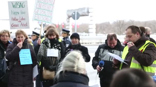 Demonstration of WISAG workers — Stock Video