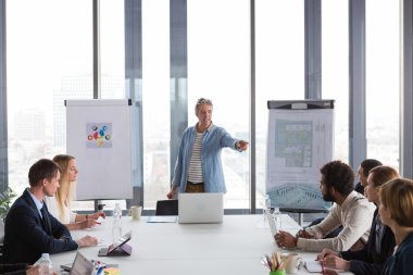 Proje hakkında konuşurken iş adamı