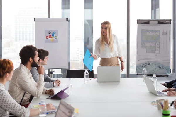 Business woman presenting project — Stock Photo, Image