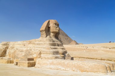 Turistlerin büyük Sfenks Giza çevresinde