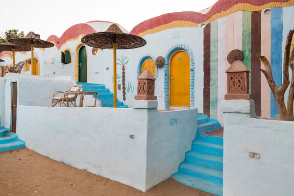 Traditional colorful houses in  Aswan — Stock Photo, Image