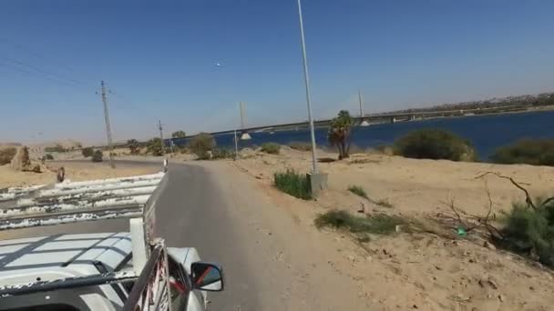 Асуанский мост в Египте — стоковое видео
