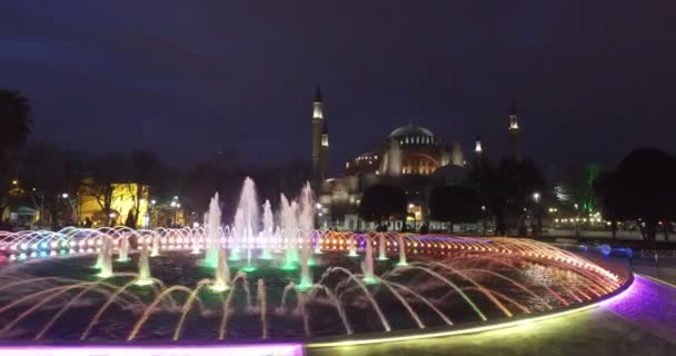 Фонтан перед мечеть Султан Ахмед — стокове відео