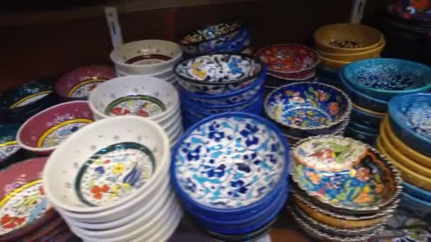 土耳其陶瓷在香料市集 — 图库视频影像