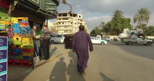 Vista de rua de Gizé no Egito — Vídeo de Stock