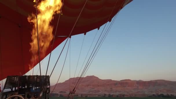 Gáz láng a hőlégballon — Stock videók