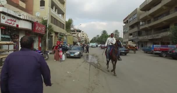 Street view of Giza in Egypt — Stock Video