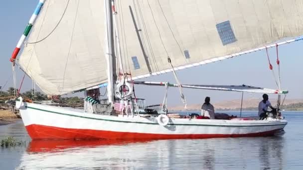 Turista rilassante sulla felucca — Video Stock