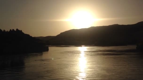 Nile river at sunset — Stock Video