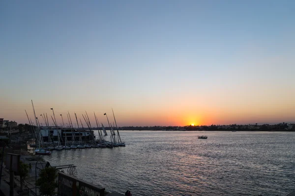 Luxor marina during sunset — Stock Photo, Image