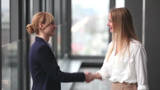 Mulheres de negócios apertando as mãos — Vídeo de Stock