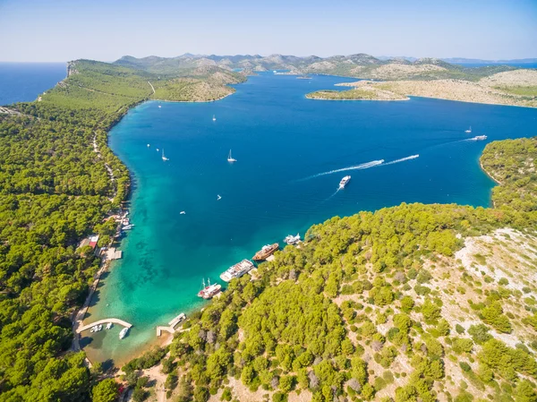 Jezero Slano v národním parku Telašćica — Stock fotografie