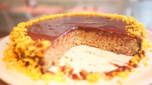Шоколадний торт — стокове відео