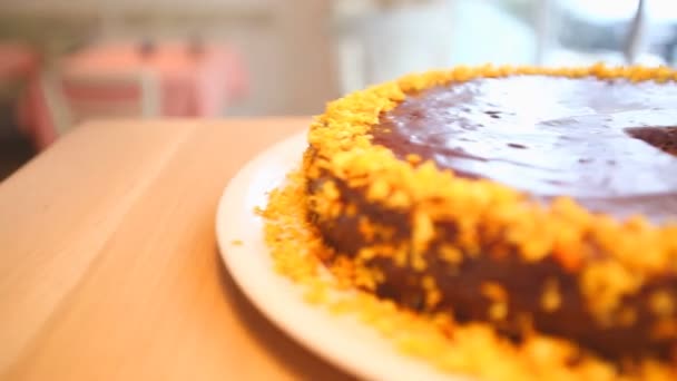 Pastel de chocolate — Vídeos de Stock