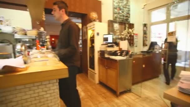 Interior de Restaurante cocina — Vídeos de Stock