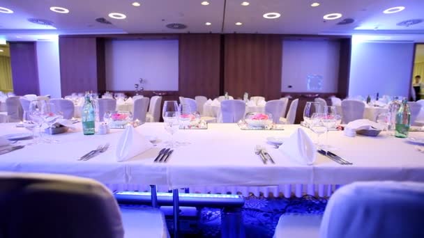 Restaurante el día de la boda — Vídeos de Stock