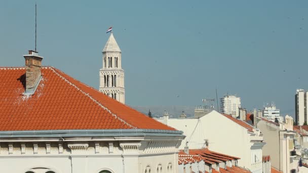 Στέγη και Saint Domnius καμπαναριό — Αρχείο Βίντεο