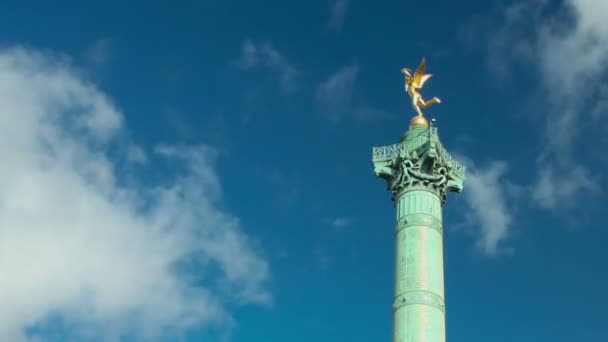 "Колонне-де-ує "на площі Бастилії — стокове відео