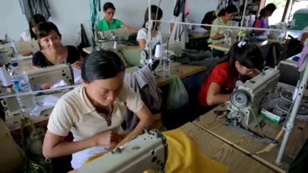 Mulheres costura em pequena oficina — Vídeo de Stock
