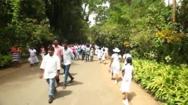 İnsanlar ve botanik bahçeleri yürüme çocuklar