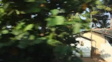 Tren geçen Colombo sahil banliyölerinde görünümünü