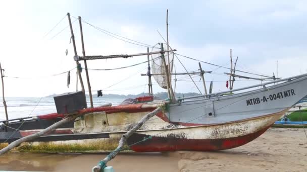 Wooden fishing boats — Stock Video