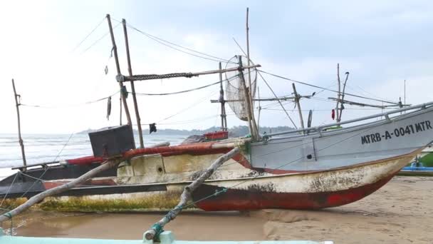 Wooden fishing boats — Stock Video