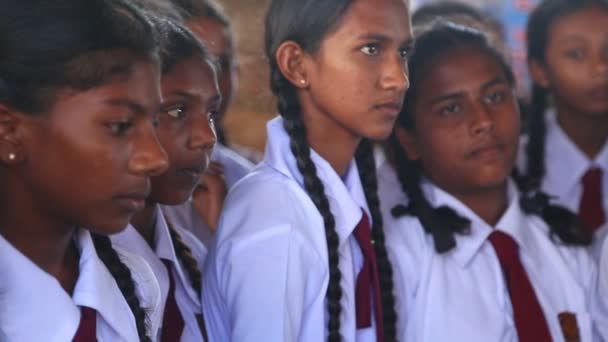 School girls visiting Kosgoda turtle hatchery — Stock Video