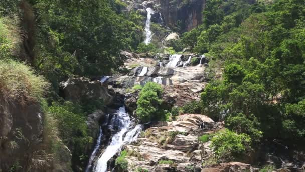 View of Ravana Falls in Ella — Stock Video