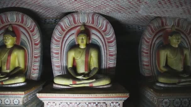 Sitting Buddhas at the Golden Temple — Stock Video