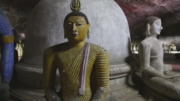 Sitting Buddhas at the Golden Temple — Stock Video