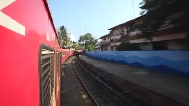 View of Colombo suburbs from passing train — Stock Video