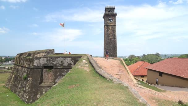 Galle fort toren — Stockvideo