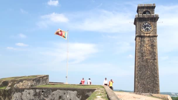 Galle fort tower — Stockvideo