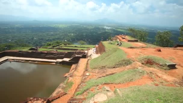 View of the Rock Fortress top in Sigiriya — Stock Video