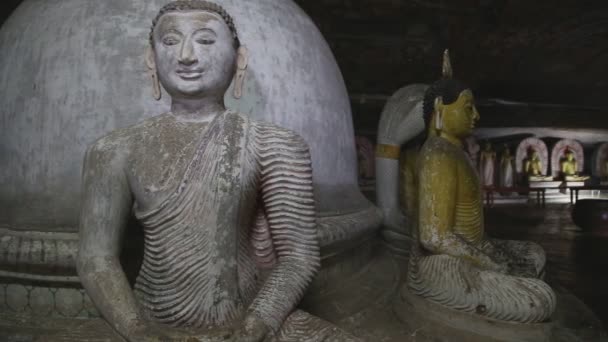 Sitting Buddhas at the Golden Temple — Stock Video