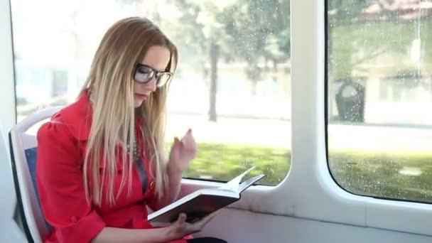 전차에 여자 읽기 책 — 비디오
