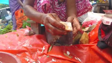 Kadın Dilimleme sebze ile bıçak keskin