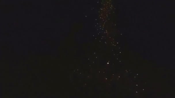 Mouvement lent des feux d'artifice sur la plage .