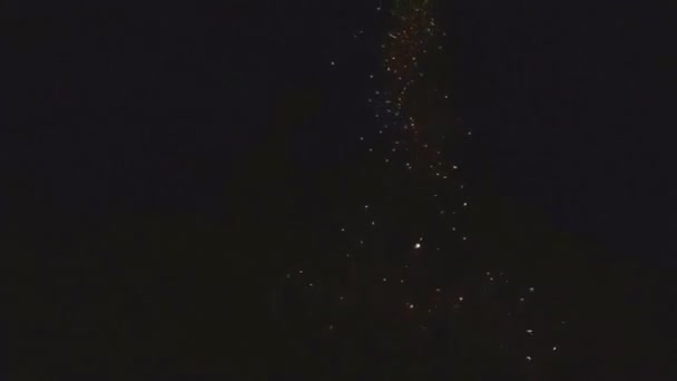 Slow motion of fireworks on beach. — Stock Video