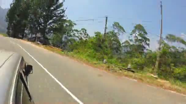 Sri lankan tropical landscape from van — Stock Video