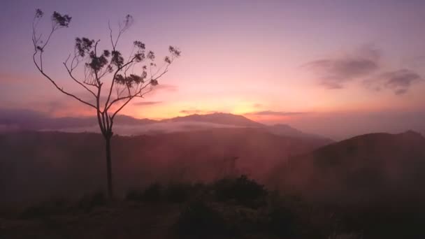 Magical sun rising at Ella Peak — Stock Video