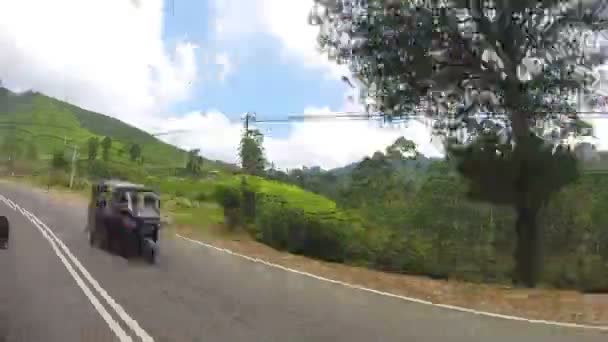 Paisaje tropical del vehículo en movimiento — Vídeos de Stock