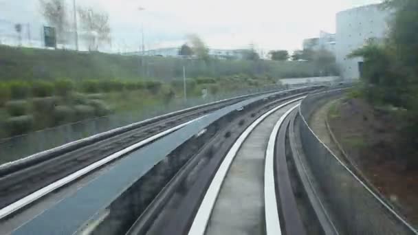 Charles de Gaulle serviço de transporte de trem — Vídeo de Stock